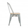 Sillas de Acero con Asiento de Madera - Lote de 4 - Bolero