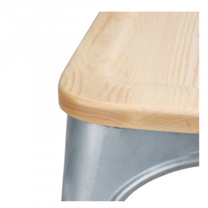 Sillas de Acero con Asiento de Madera - Lote de 4 - Bolero