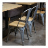Sillas de Acero con Asiento de Madera - Lote de 4 - Bolero