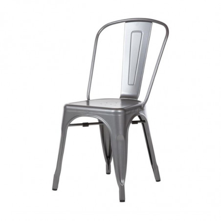 Metallic Grey Steel Chairs - Set of 4 - Bolero