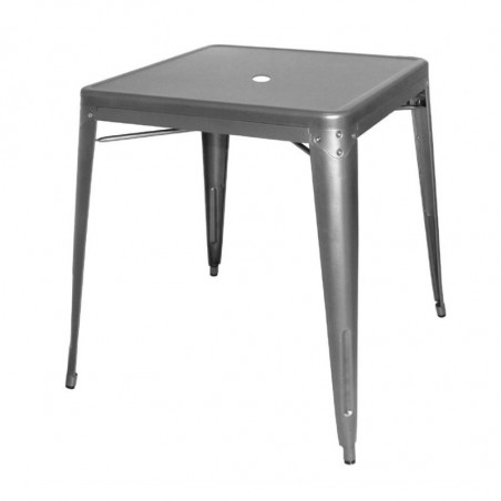 Mesa Cuadrada de Acero Gris Metalizado - L 668 x P 668 mm - Bolero