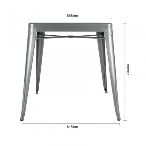 Mesa Cuadrada de Acero Gris Metalizado - L 668 x P 668 mm - Bolero