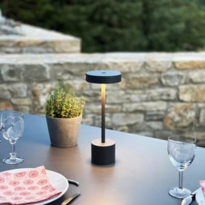 Lámpara de Mesa Táctil de Aluminio - Roby Gris Claro - Lumisky