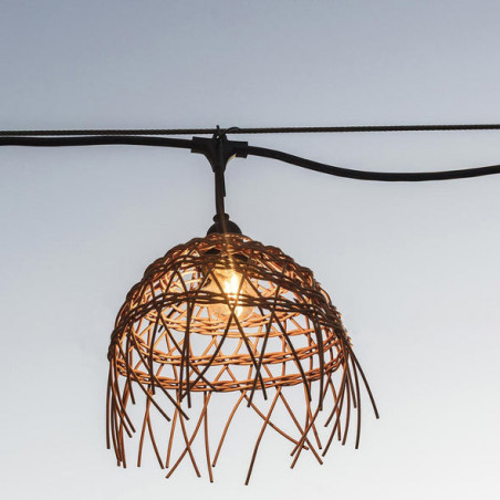 Outdoor Light Garland with Exotic Straw Lampshade - Hawai Light - Lumisky