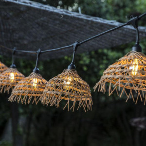 Guirnalda Lumínica Exterior con Pantalla Exótica de Paja - Hawai Light - Lumisky