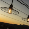 Outdoor Light Garland with Steel Lampshades and Filament Bulb - Chic Cage Light - Lumisky