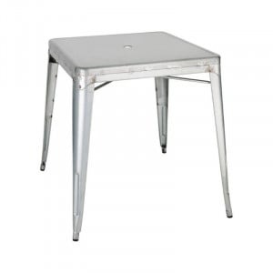 Table Carrée en Acier Gris – L 668 x P 668 mm - Bolero