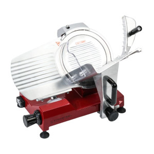 Professional Gravity Feed Red 220 mm Ham Slicer - Dynasteel