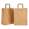 Bolsa de asas de papel Kraft 26 x 14 x 33 cm - Lote de 250 - Dynasteel