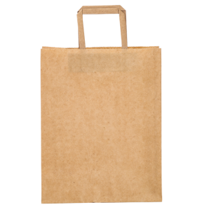 Bolsa de asas de papel Kraft 26 x 14 x 33 cm - Lote de 250 - Dynasteel