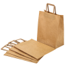 Bolsa de asas de papel Kraft 26 x 14 x 33 cm - Lote de 250 - Dynasteel