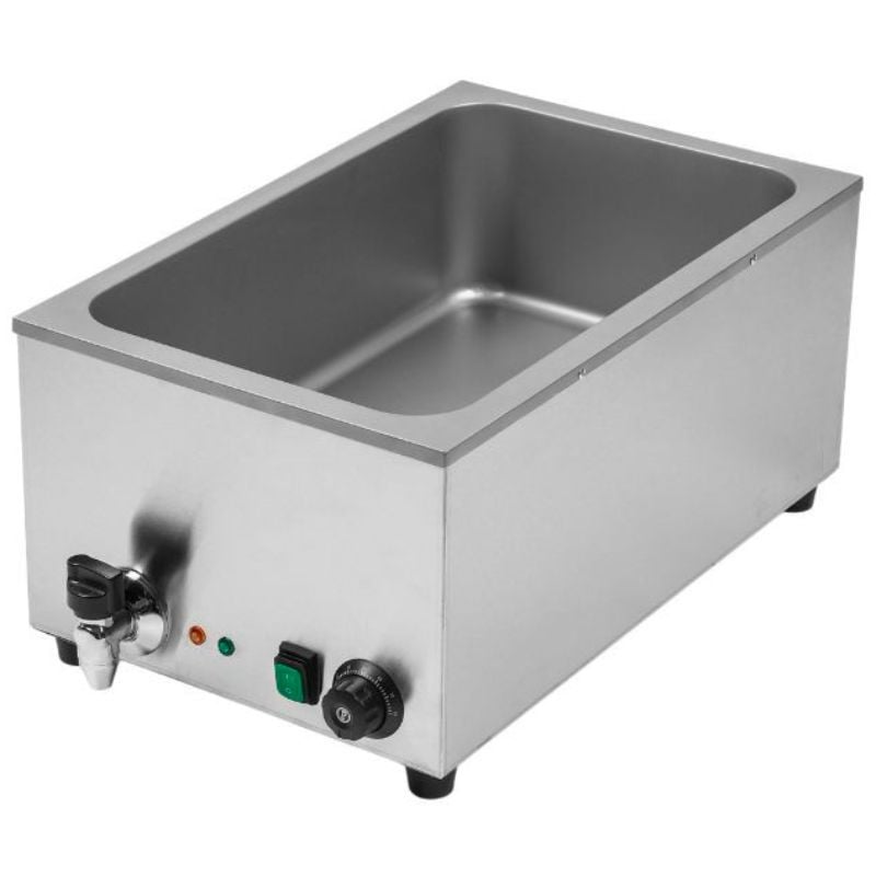 Bain-Marie Pro GN 1/1 20 L 1200 W Inox con Drenaje