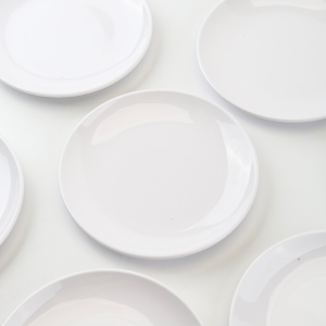 Plato Redondo Melamina Ø 17,7 cm Blanco - Lote de 10
