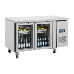 Mesa Refrigerada Positiva de 2 Puertas de Cristal - 205 L - Polar