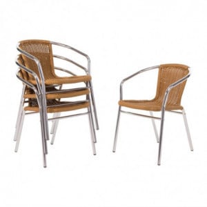 Fauteuils de ratán y aluminio - Lote de 2 - Reacondicionado