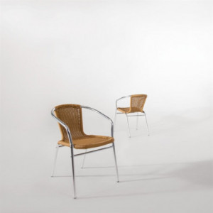 Fauteuils de ratán y aluminio - Lote de 2 - Reacondicionado