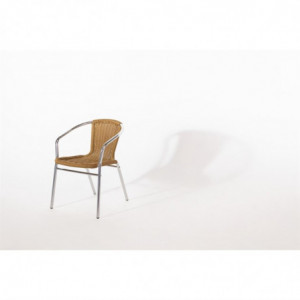 Fauteuils de ratán y aluminio - Lote de 2 - Reacondicionado