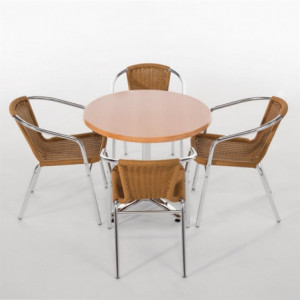 Fauteuils de ratán y aluminio - Lote de 2 - Reacondicionado