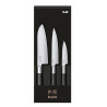 Set de 3 Cuchillos Wasabi Black - Office Universal y Santoku de KAI: calidad, rendimiento y precisión en la cocina.