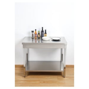 Mesa de Inox con Estante - P 600 mm - L 1000 mm - Dynasteel