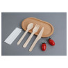 4-Piece Set - Dynasteel Wooden Cutlery: Knife, Fork, Large Spoon, Napkin - Pack of 500