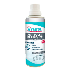 Aerosol Antipulgas para Parquet 200 ml - Wyritol: Elimina pulgas y larvas, seguro para las superficies.