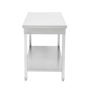 Table Inox avec Étagère - Robuste et Pratique