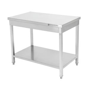 Mesa Inox 800x600 mm con Estante Inferior — Pro