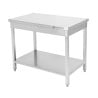 Mesa Inox 800x600 mm con Estante Inferior — Pro