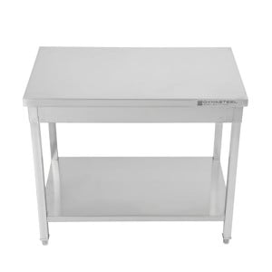 Mesa Inox 800x600 mm con Estante Inferior — Pro