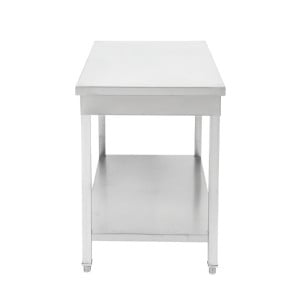 Mesa Inox 800x600 mm con Estante Inferior — Pro
