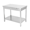 Stainless Steel Table with Shelf - D 600 mm - W 1200 mm - Dynasteel