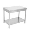 Stainless Steel Table with Shelf - D 600 mm - L 1600 mm - Dynasteel