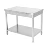 Stainless Steel Table with Shelf - D 700 mm - L 1600 mm - Dynasteel