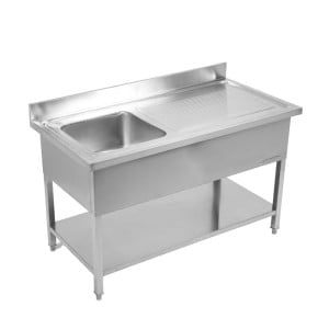 Fregadero 1 Cubeta con Respaldo y Estante - L 1000 x P 700 mm - Dynasteel