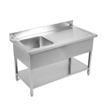 Fregadero 1 Cubeta con Respaldo y Estante - L 1000 x P 700 mm - Dynasteel