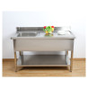 Fregadero 1 Cubeta con Respaldo y Estante - L 1000 x P 700 mm - Dynasteel