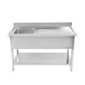 Fregadero 1 Cubeta con Respaldo y Estante - L 1000 x P 700 mm - Dynasteel
