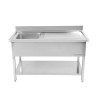 Fregadero 1 Cubeta con Respaldo y Estante - L 1000 x P 700 mm - Dynasteel
