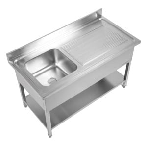 Plonge Inox 1 Bac Escurridor Derecho - L 1000 x P 600 mm