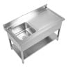 Plonge Inox 1 Bac Escurridor Derecho - L 1000 x P 600 mm