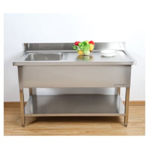 Plonge Inox 1 Bac Escurridor Derecho - L 1000 x P 600 mm