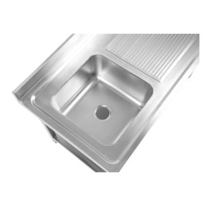 Plonge Inox 1 Bac Escurridor Derecho - L 1000 x P 600 mm