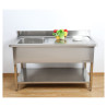 Plonge Inox 1 Cubeta 1200x600 mm, Escurridor Derecho, Respaldo