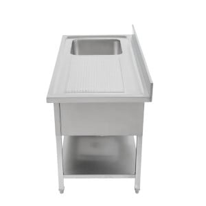 Fregadero 1 Cubeta con Respaldo y Estante - L 1200 x P 600 mm - Dynasteel