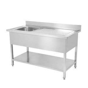 Fregadero 1 Cubeta con Respaldo y Estante - L 1200 x P 600 mm - Dynasteel