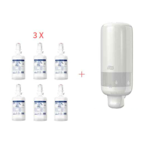 Starter Pack Distribuidor de Jabón Blanco y Jabón Espuma Suave