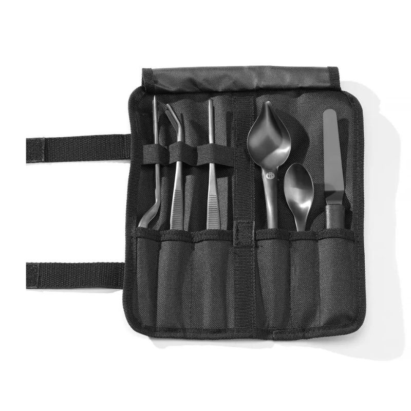 Set de 6 Utensilios de Cocina Negro HENDI | Herramientas ergonómicas de acero inoxidable y recubrimiento negro | Ideal para serv