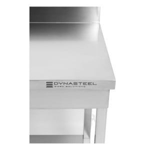 Mesa de Inox con Respaldo y Estante Dynasteel - Robusta y Práctica