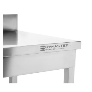 Mesa de acero inoxidable con salpicadero y estante Dynasteel - Resistente y práctica